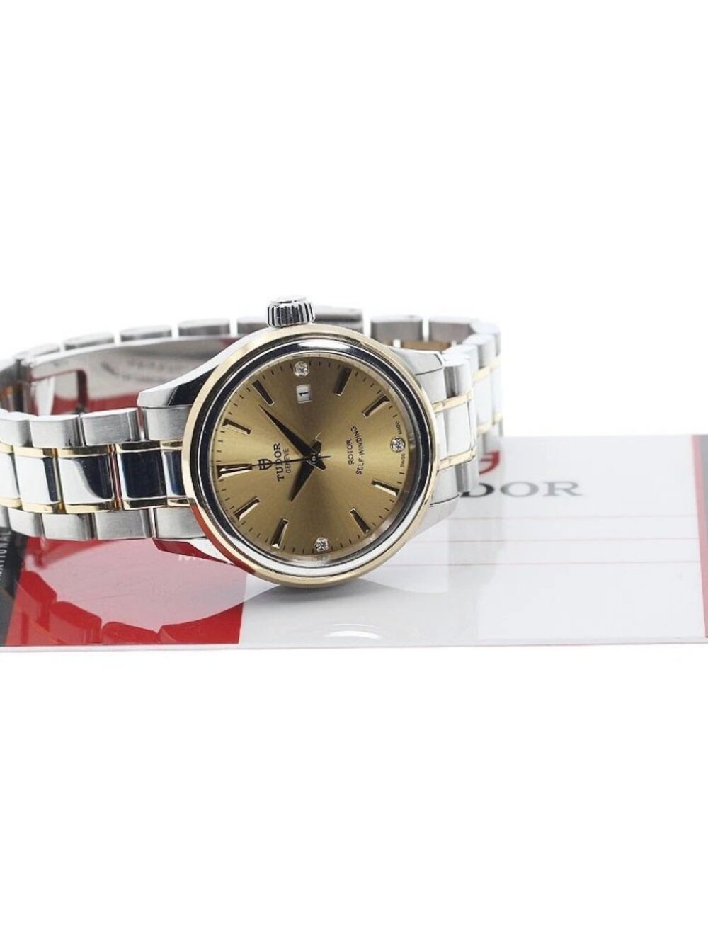 TUDOR style 12103 Date 3P diamond gold Dial Automatic Ladies Watch_